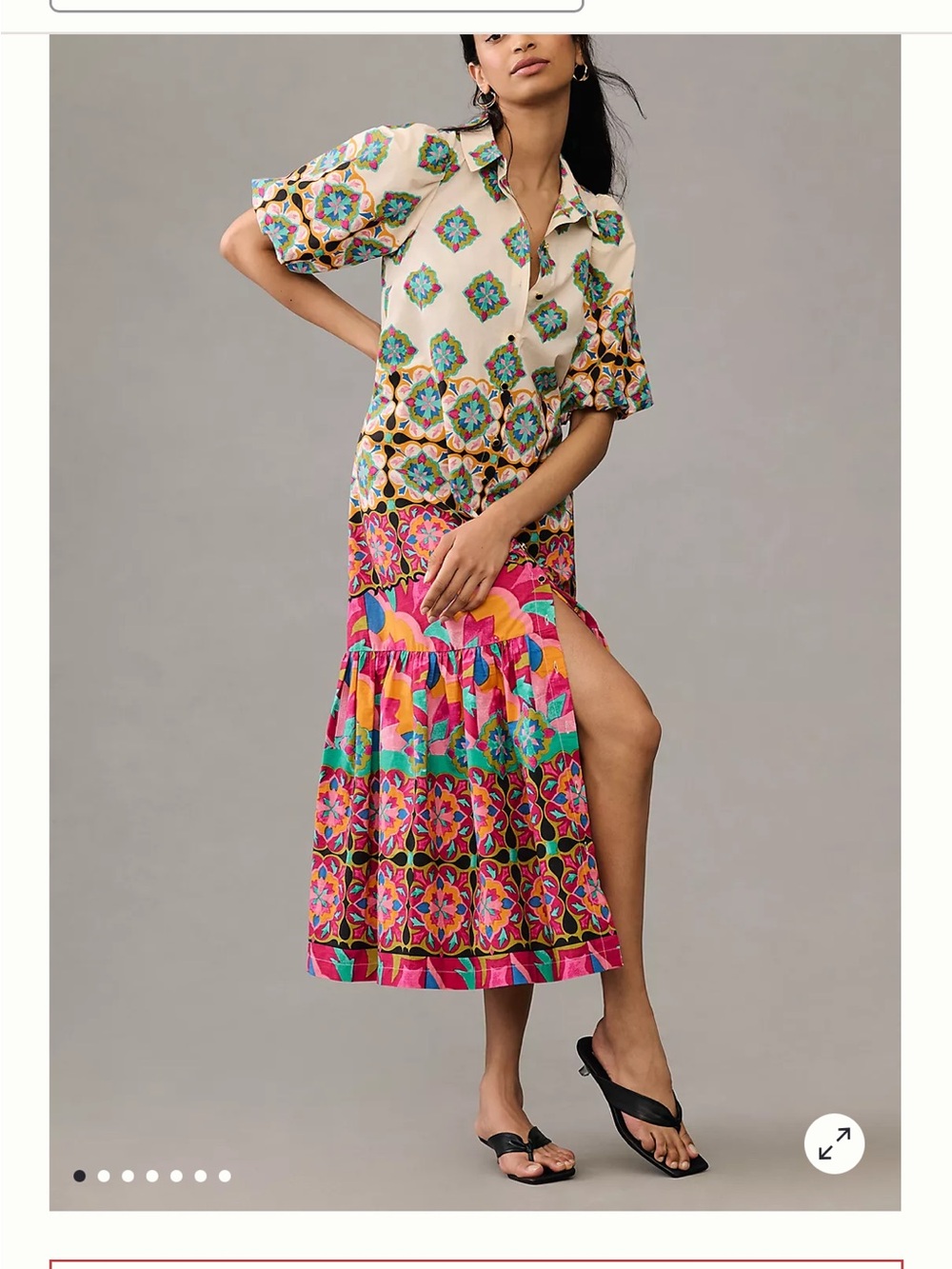 By Anthropologie Mixed Print Buttondown Maxi Dress - Picture 8 of 10